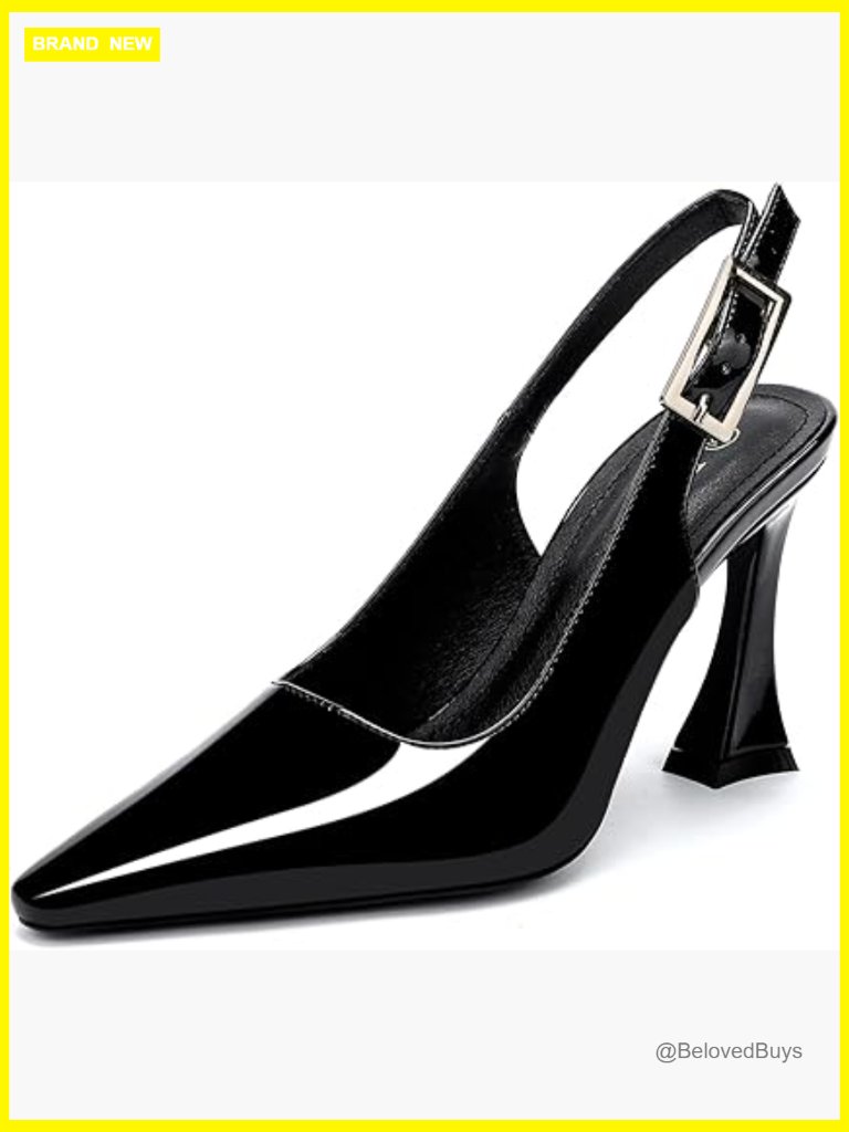 Closed Toe Slingback Heel Pumps 3.5" Stiletto Heels